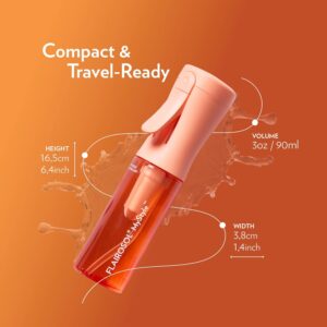 FLAIROSOL MyStyle, Spray Bottle for Hair - Small Travel Spray Bottle, Ultra Fine Continuous Water Mist for Face, Hairstyling, Salon, Cleaning, Beauty, Toners, Hydration & Makeup, 3.04oz / 90ml, Peach (复制)